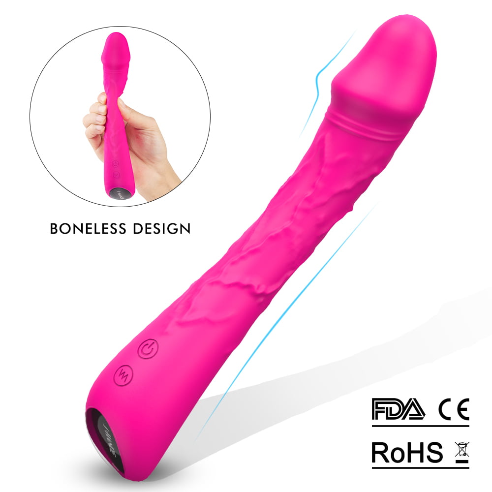 Pink 14 Inch Vibrator 9 Speed - with veins and a soft sensation
