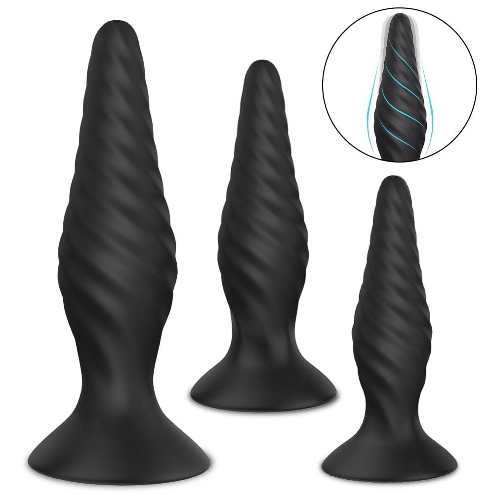 Easy to Carry and Use Anal Black Plug Set with 3 uni