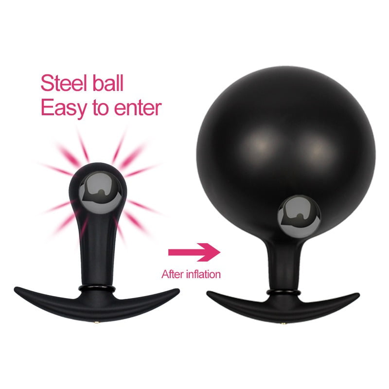 Inflatable Butt Plug With Steel Ball Inside - sex toy