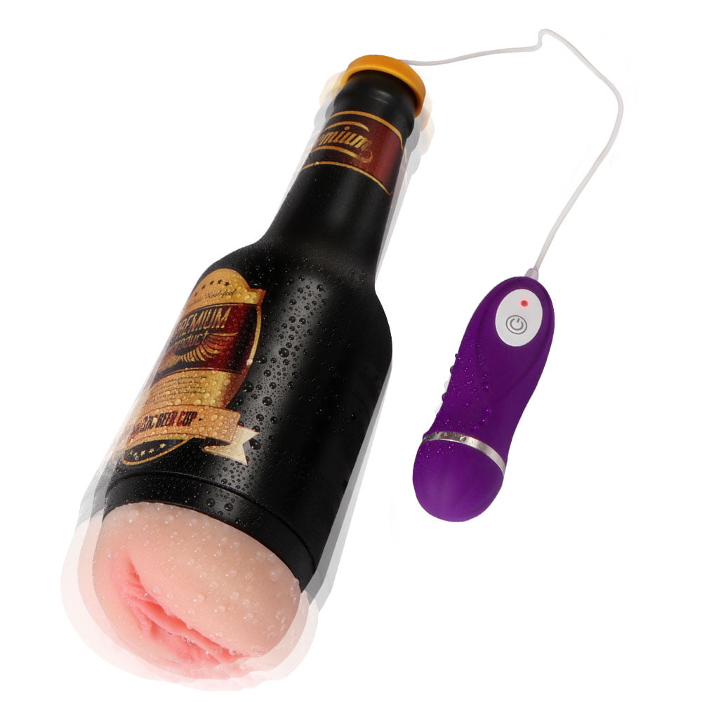 Beer Bottle Shaped Vibrating Flesh Light - Masturbator for men - 24 cm