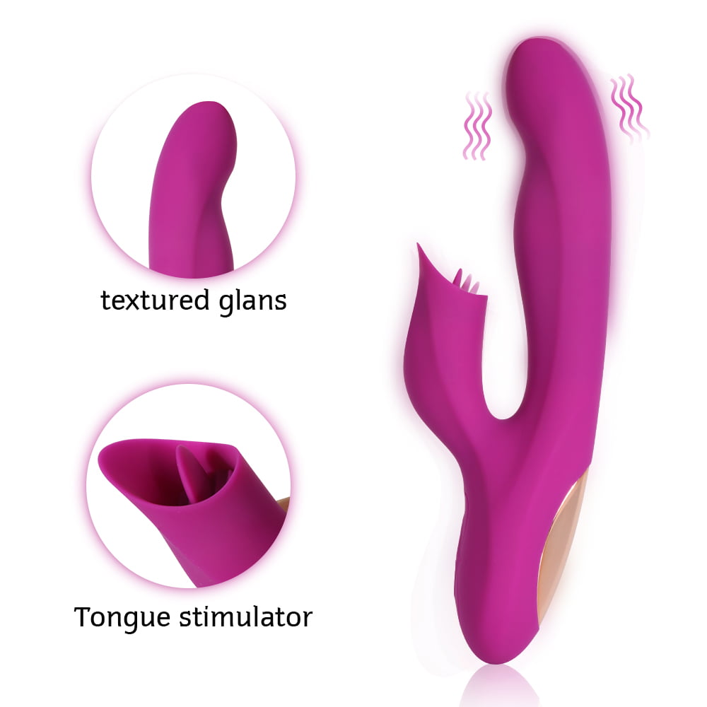 Licking Rabbit Vibrator with Tongue Stimulator