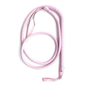 Long Pink Leather Whip Whip Riding Crop