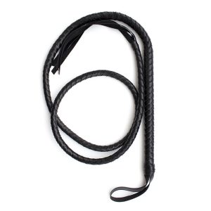 Whip for Extreme BDSM Punishment - black color - 190 cm - Long Black Whip whip