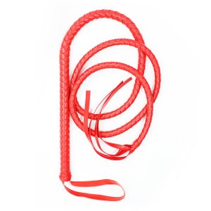 Long Red Leather Whip Pink Passion