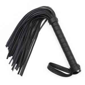 Small Black Leather Whip Pink Passion