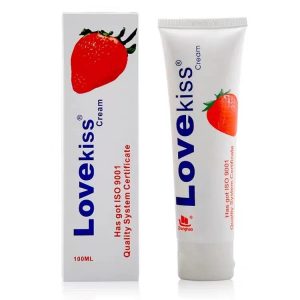 LoveKiss Strawberry Lubricant 100ml Lube BDSM Bed Straps