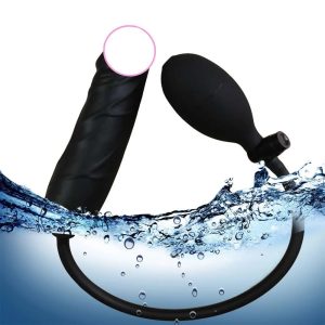 Medium Size Silicone Inflate-able Butt Plug Prostate Massager