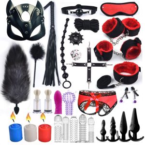 surprising 33 pc BDSM Full Set Nipple Clamps With Chain Metal