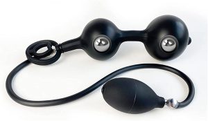 Double steel ball inflatable anal plug Vibrator with Remote Control