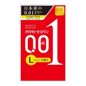 Okamoto 0.01 Zero One Ultra-Thin Polyurethane Condoms 3 Pieces (Made in Japan) Largo Cream