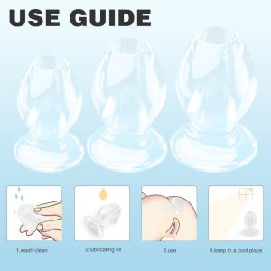 Gape Kings Transparent Hole Stretcher 3 Pack Hollow Shell Anal Butt Plugs