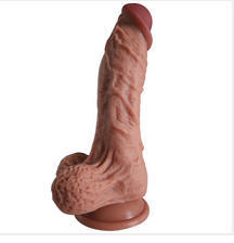 XL Rooster Dual Layer Silicone Dildo Double Steel Ball