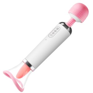 Lollipop Double Ended Vibrator with Tongue Pulse Pussy Sucking Power