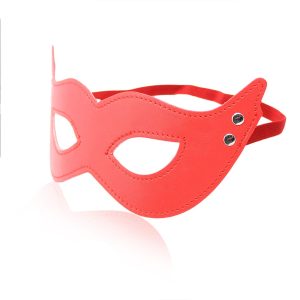Mystery Mask PU Red Horse Crop Whip