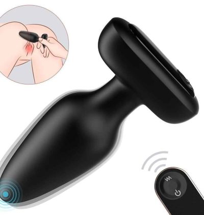 Vibrating Anal Plug - USB magnetic charging - Black pussy pump