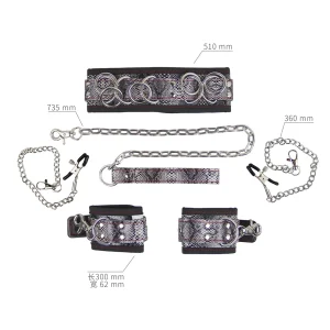 Handcuffs/Nipple clamp bondage kit Alien Dildo