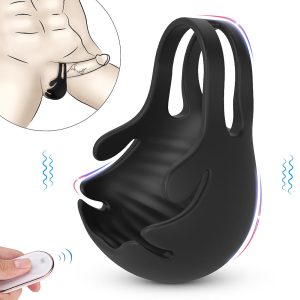 Mens Balls Nest Vibrator Cock Ring Plug With Ring