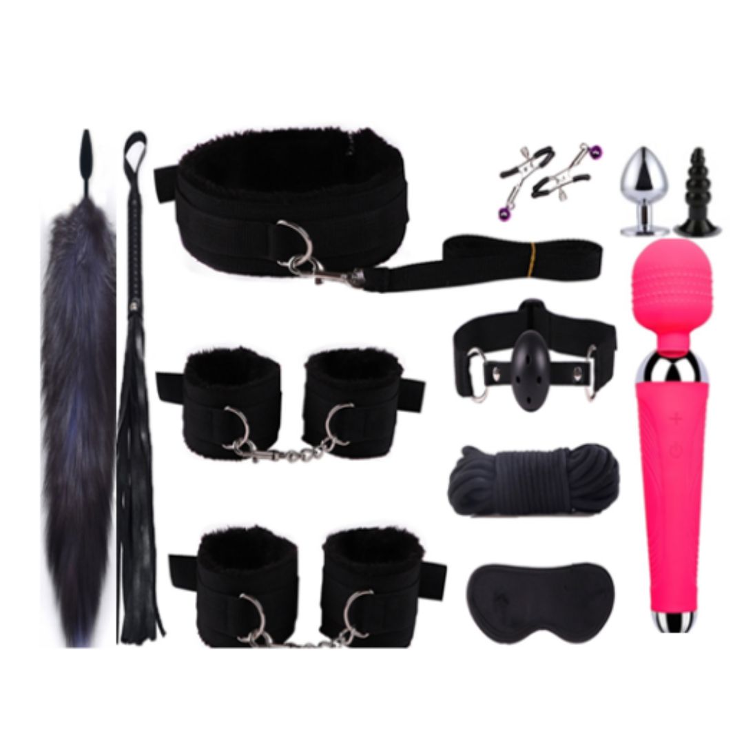 Bound for Pleasure 12-Piece Beginner's Bondage Set in Vibrant Colors