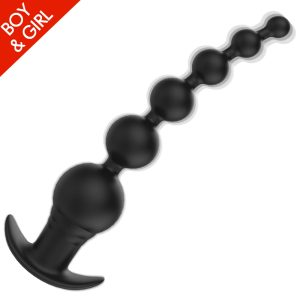 Remote Control Anal Beads Vibrator "The Tower" Brown Leather BDSM Collection