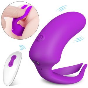 Couples Anal Toy with Vibrator Cock Ring Black Feline