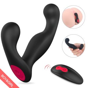 Prostate Vibrator - Remote Controlled Rainbow Fox Tail Butt Plug