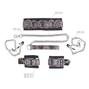 Handcuffs/Nipple clamp bondage kit Fashion Collar