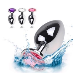 Superb Jewelled Metal Butt Plugs APP Controlled Thrusting Anal Plug