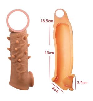 Spiked Silicone Extra Girth for Men TPE Fetishistic Penis