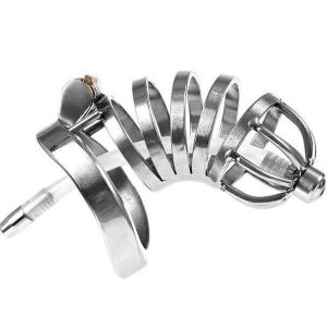 Elegance Lock Metal Penis Chastity Cage Electric Shock Pulse Ball