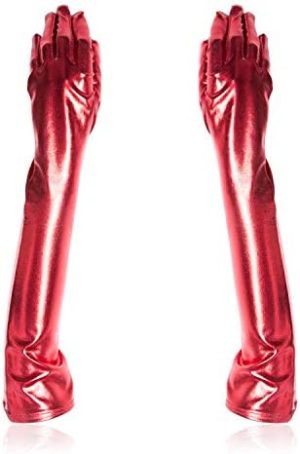 Red Spandex Style Gloves LuxStretch Vibe Dildo