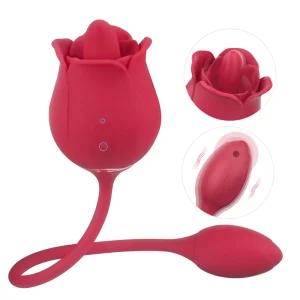 Rose Tongue Licking Clit Stimulator Vibrating Panties - Remote Control