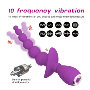 5 in 1 Glans Plug Vibrator Sex Toy Mute Design Anal Beads